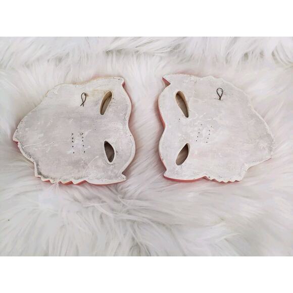 Vintage 1964 Miller Studio Chalkware Plaques 2-Pc. Pair Kissing Fish MCM Kitsch‎ - Picture 10 of 11